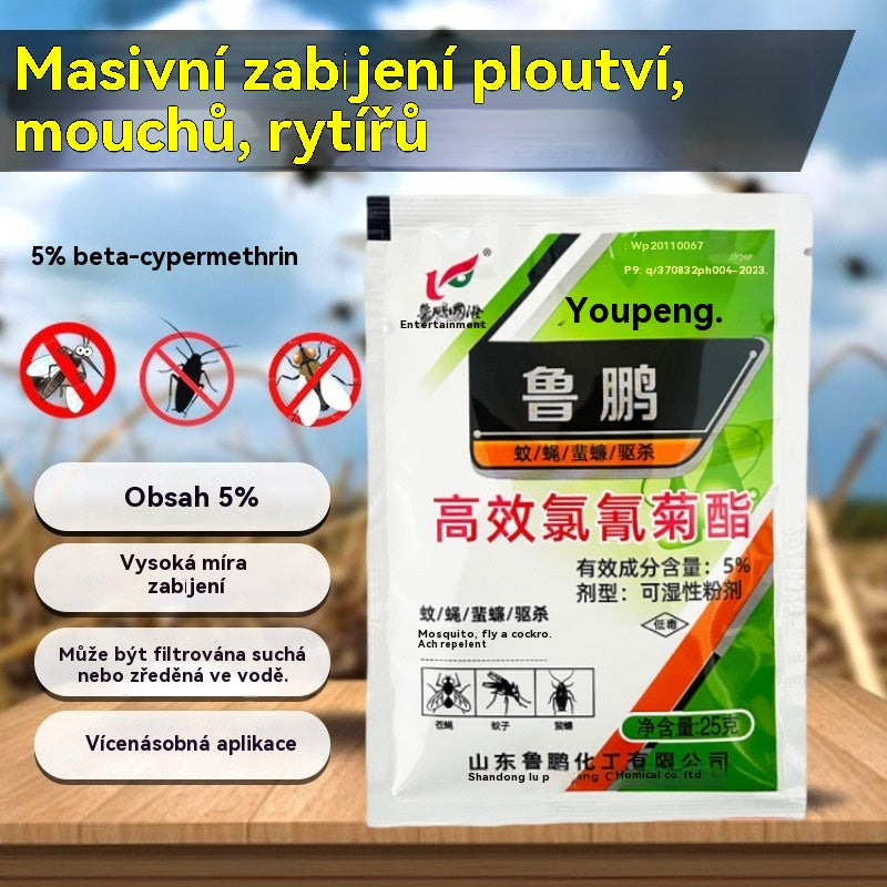 🦟【20 sáčků】Nejúčinnější vysoce účinný insekticid s cypermethrinem v prášku, lze použít na farmách/domácích/venku