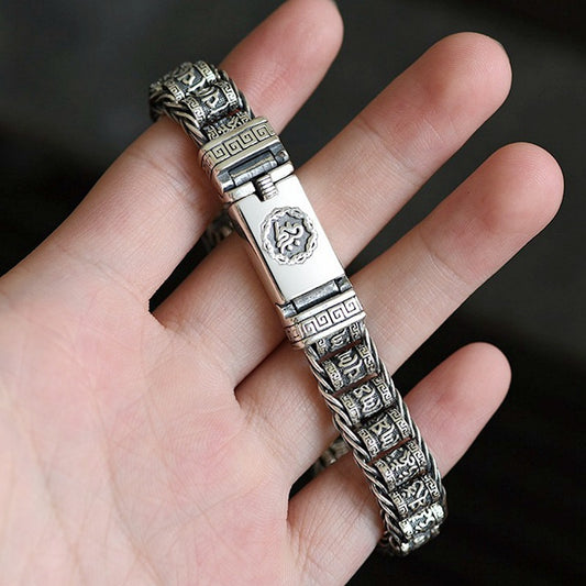 🔥【Compra 1, llévate 1 gratis】Pulsera de cuentas retorcidas de plata S925 para hombre_4234436