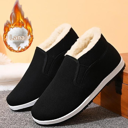 🔥【39-44】Otoño e invierno 2025 nuevo estilo zapatos de algodón cálidos de terciopelo botas antideslizantes zapatos de trabajo antideslizantes