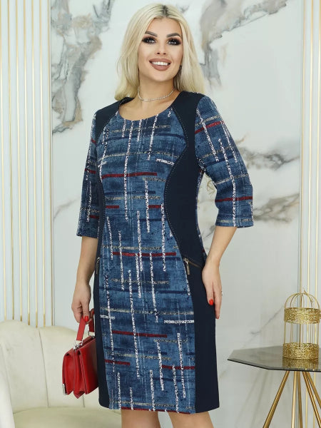 🌞🔥【S-5XL】Teplé podzimní a zimní plus velikost kostkované šaty_3763705