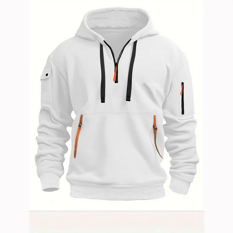 🔥💥【S-5XL】 Pánská mikina na zip s mnoha kapsami-3780670