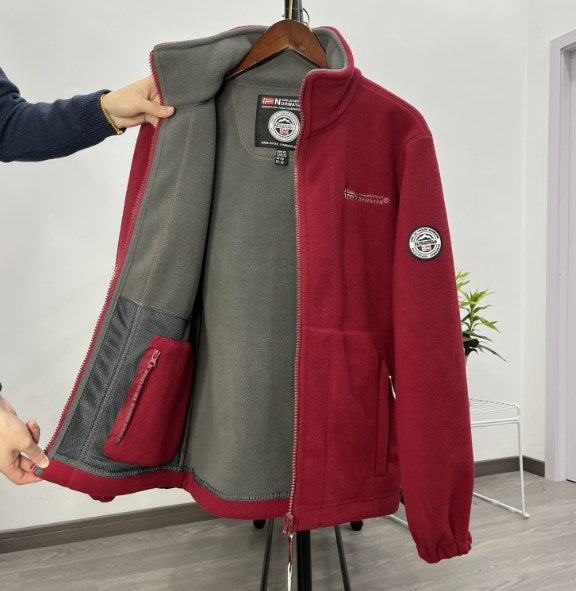🧥【XS-3XL】Chaqueta de forro polar de terciopelo grueso para hombre, otoño e invierno, cálida, ligera, talla grande_4212367