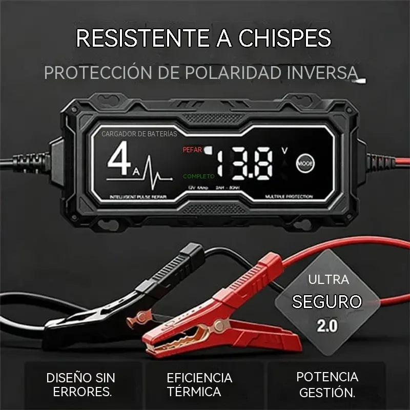 🔋 Cargador Inteligente 12V para BaterĂas de Coche – ¡Carga, Comprueba y MantĂ©n tu BaterĂa! ⚡