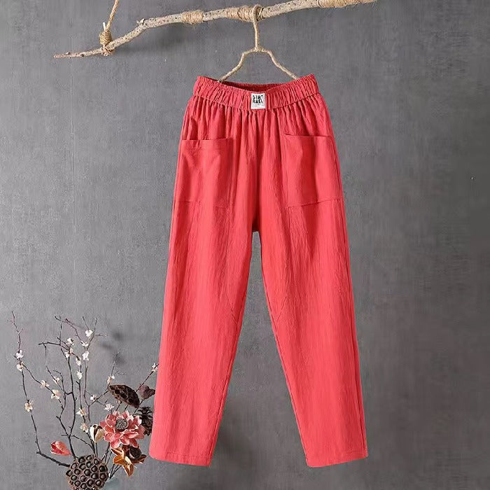 🤗【M-4XL】 Dámské kalhoty se širokými nohavicemi