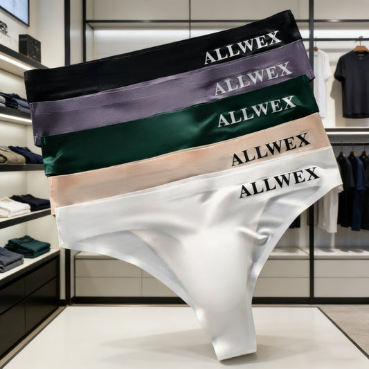 【5 piezas 】Tanga sin costuras de cintura baja de seda de hielo sexy