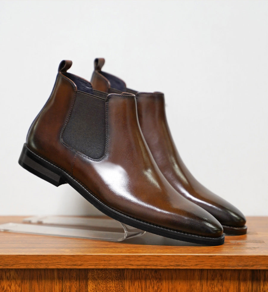 【38-48】Nuevas botas de cuero para hombre, piel de vacuno de alta calidad, hechas a mano.