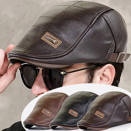🧢【Kup jeden, drugi dostaniesz gratis】🔥Męski beret skórzany w stylu vintage_4188708