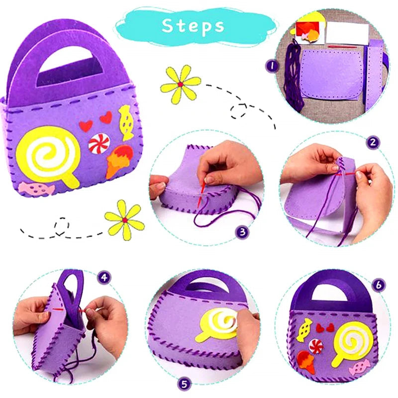 🔥🧵DIY Cartoon dětská ručně šitá sada tašek.