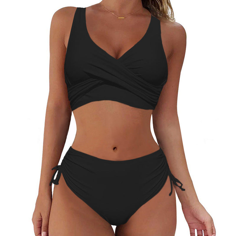 👙【Sleva na nový produkt】🏖️🌴【S-3XL】Nové dámské jednoduché jednobarevné, rychleschnoucí, pohodlné a prodyšné bikiny pro léto 2025.