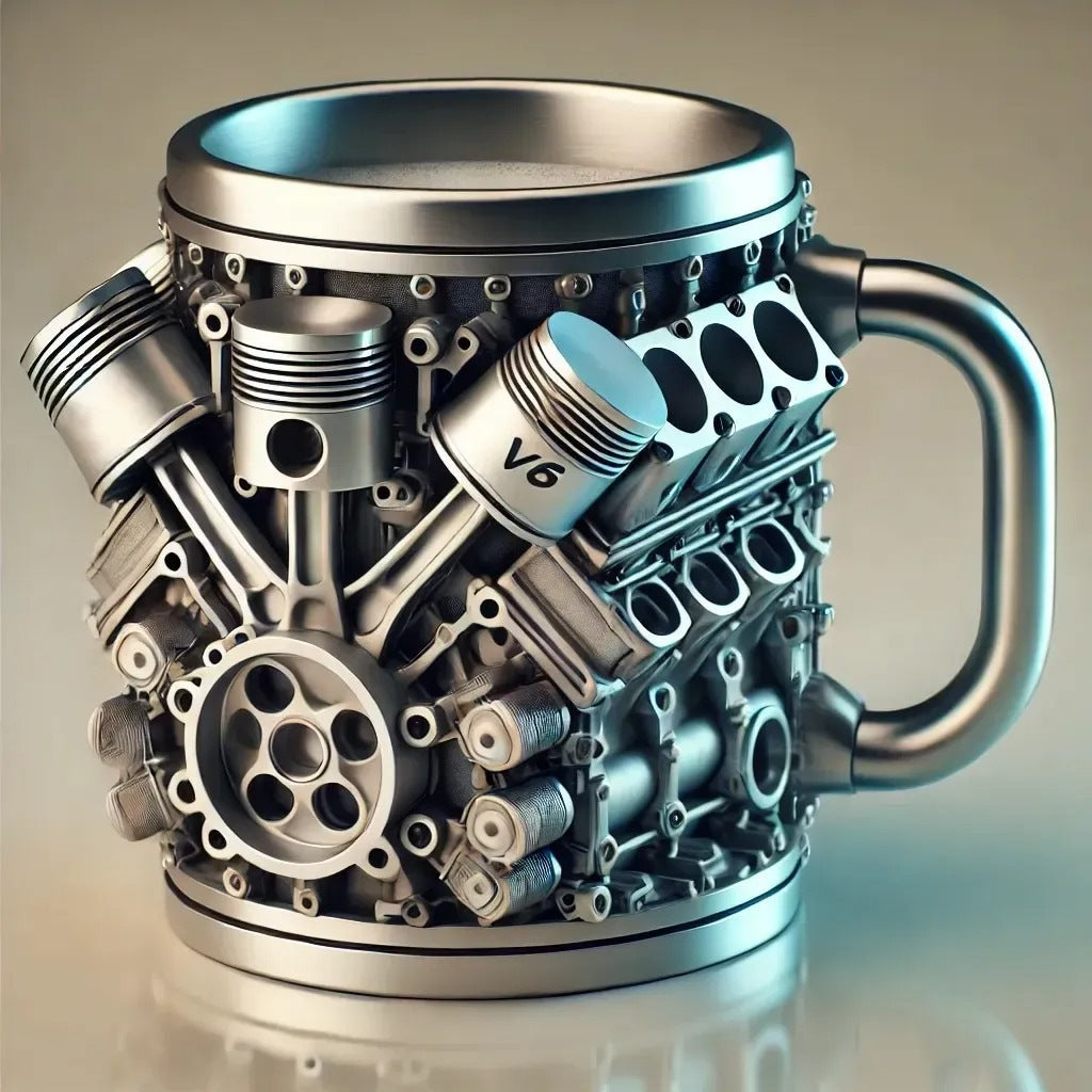 🎁【Kupte 1 a získejte 1 zdarma】⚙️ 3D mechanický nerezový kávový hrnek V6V8