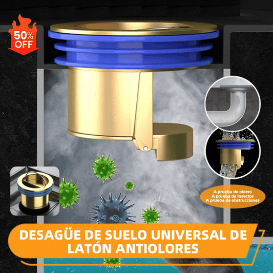 🔥¡Compra 1 y llévate 1 GRATIS!🔥 Desagüe universal de latón para suelo con núcleo desodorizante antiolor 🚿✨