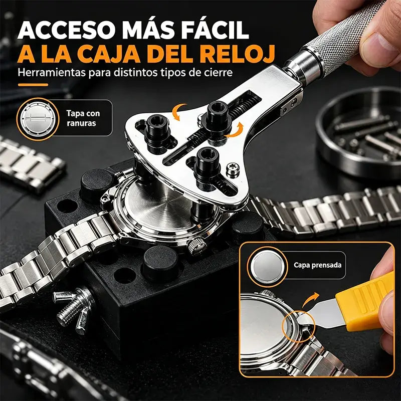 🎉 Oferta 2026 🔧 Kit profesional de reparación de relojes – Correa nueva, pila nueva, el mismo reloj – Repáralo tú mismo en minutos ⌚