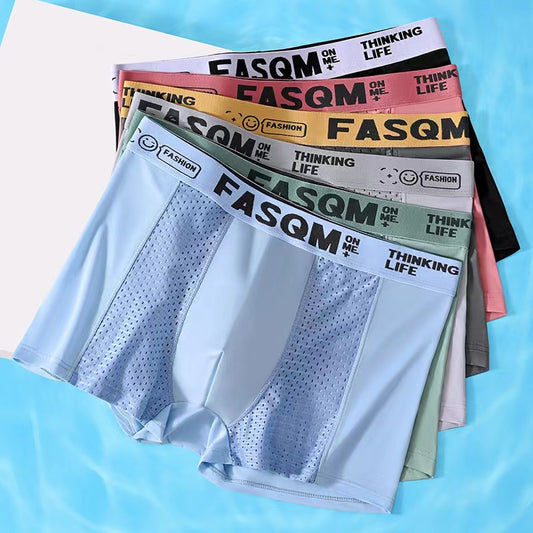 ⏰【6 piezas 29 euros】Calzoncillos bóxer de malla transpirable de seda helada para hombre