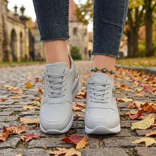 👟【36-43】Zapatillas deportivas de cuña sin cordones de tallas grandes: zapatos de plataforma ligeros para el día a día, zapatos cómodos para caminar y hacer ejercicio.