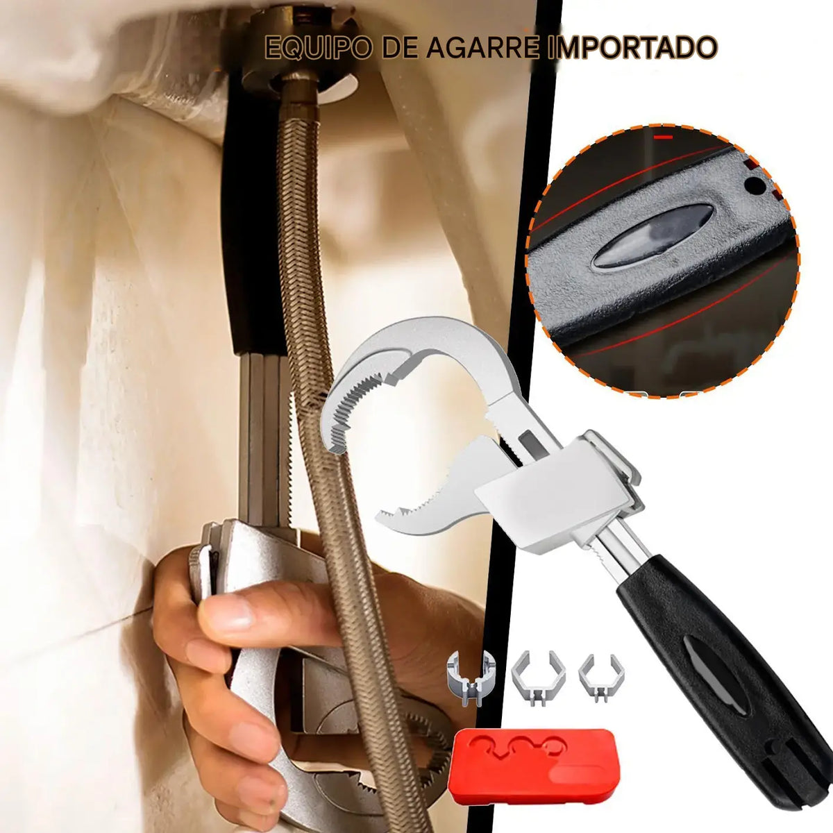 🔥【50% DE DESCUENTO】🔧 Herramienta antideslizante para desmontar grifos de lavabo con llave multifuncional