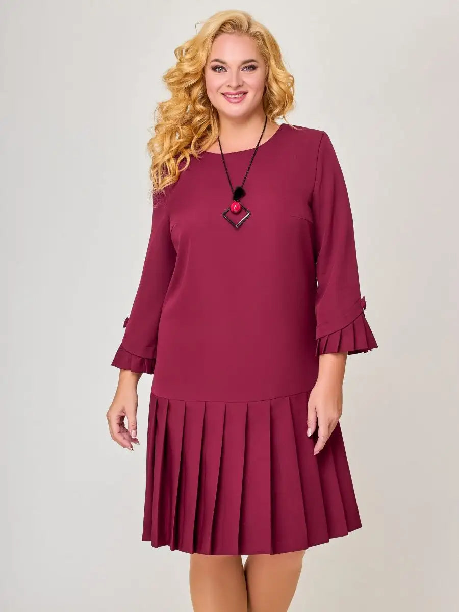 💌😘【S-5XL】👗Vysoce kvalitní elegantní šaty v jednobarevné barvě