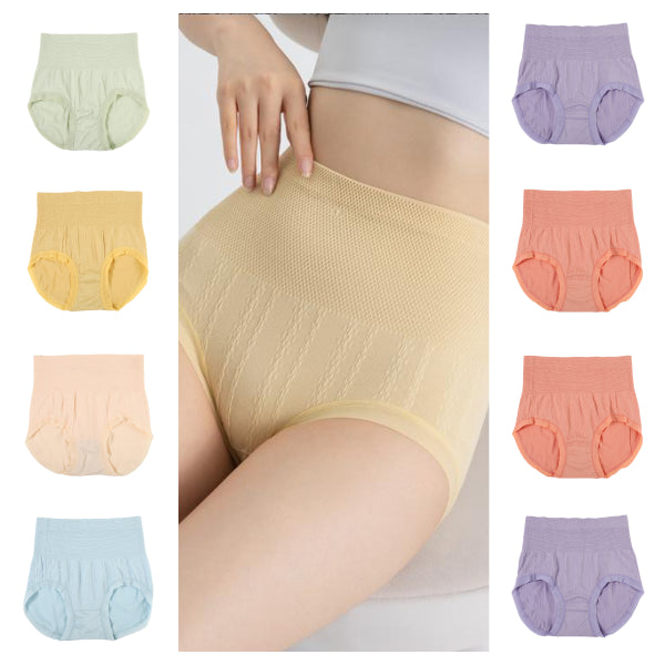 【8 kusů】 Nové antibakteriální kalhotky Tummy Control High Waist_3624476