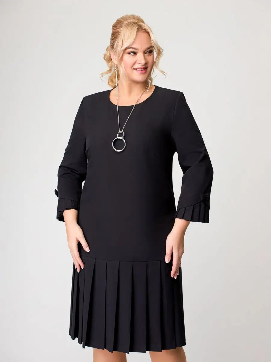 💌😘【S-5XL】👗Vysoce kvalitní elegantní šaty v jednobarevné barvě