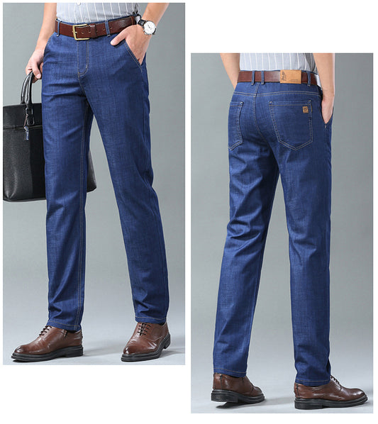 ✨👖 【Biznesowe męskie spodnie – bestseller】Proste, luźne i uniwersalne jeansy męskie w dużych rozmiarach 4288638