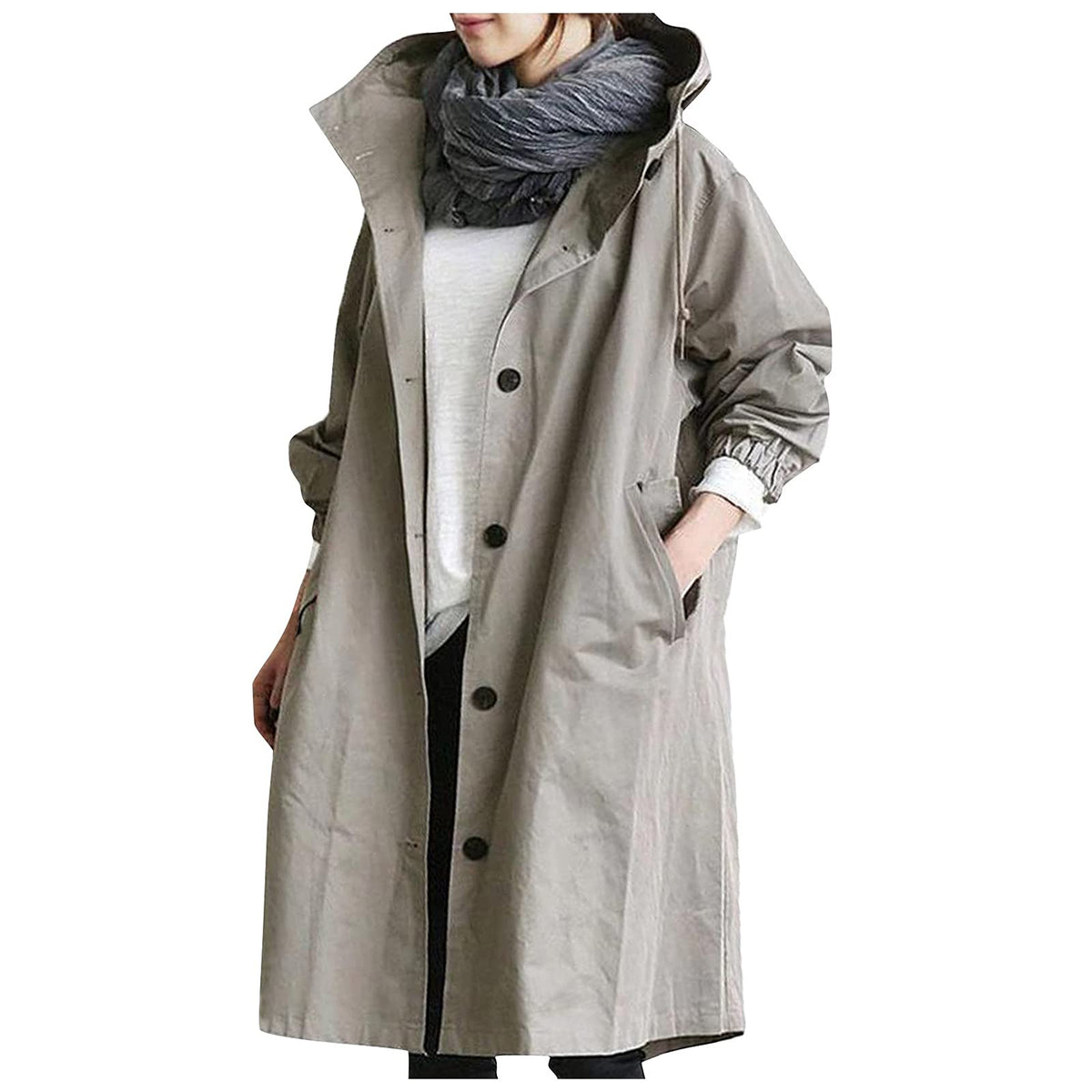 【S-5XL】Nuevo abrigo cortavientos de manga larga de moda diaria para mujer