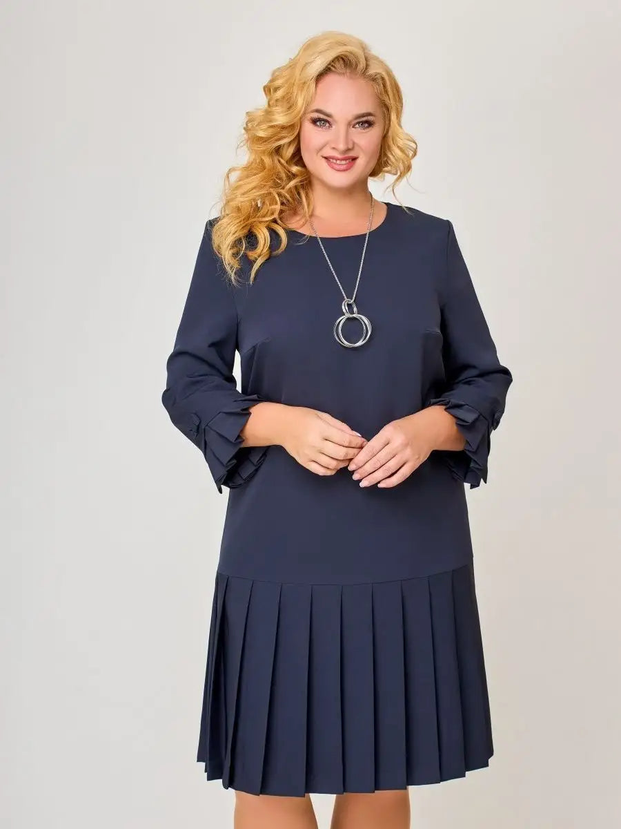 💌😘【S-5XL】👗Vysoce kvalitní elegantní šaty v jednobarevné barvě