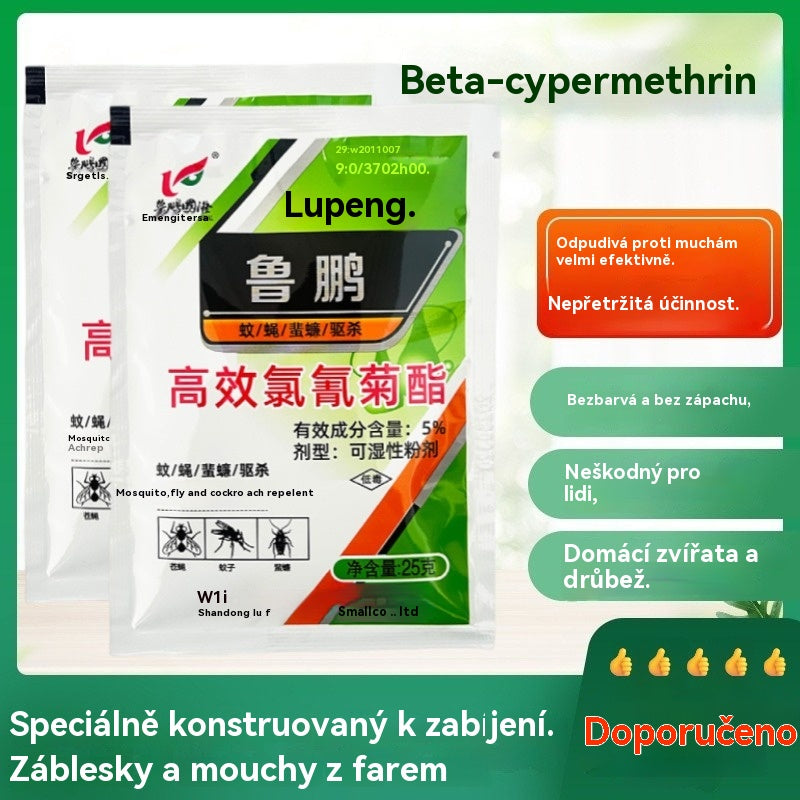 🦟【20 sáčků】Nejúčinnější vysoce účinný insekticid s cypermethrinem v prášku, lze použít na farmách/domácích/venku