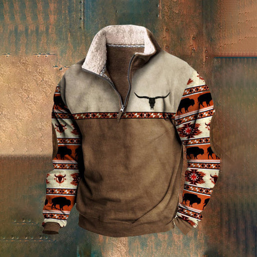 【50% sleva】【S-4XL】 2024 pánský módní podzimní a zimní teplý svetr s dlouhým rukávem s 3D potiskem-3820430
