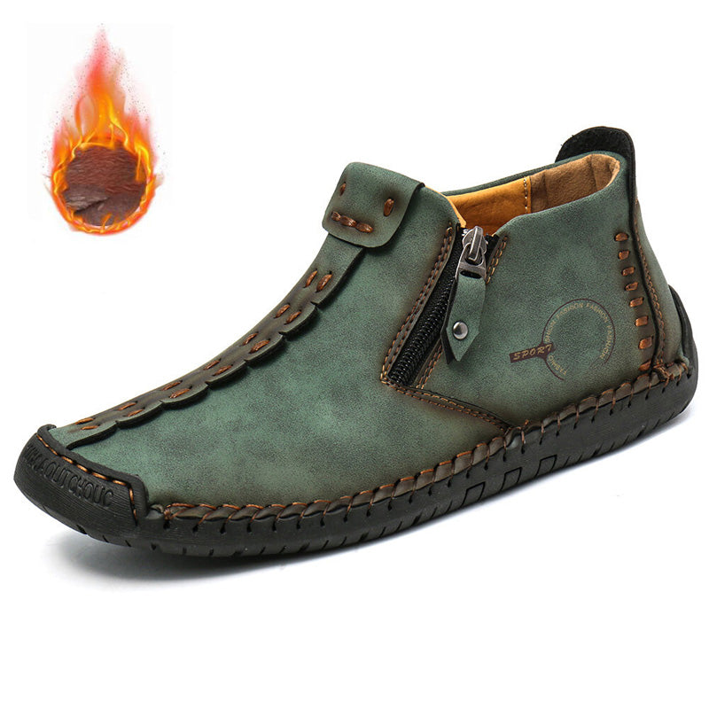 🥾Botas Martens para hombre hechas totalmente a mano con cuero genuino (tallas 38-48), con forro de felpa y cremallera – cálidas, cómodas y elegantes, ideales para el invierno.4161751