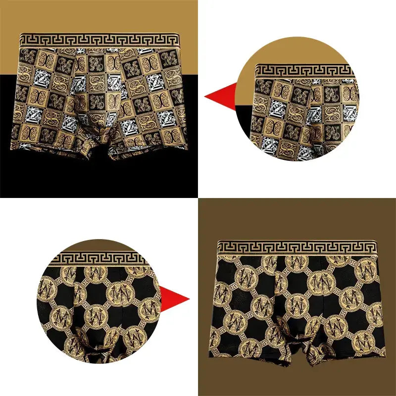 đčâ
ă1 juego de 5 piezasăđ„Ropa interior para hombre hecha de material de fibra de hielo transpirable, cĂłmoda y sin costuras, disponible en tallas grandes, estampado de modaă40-140 kgă