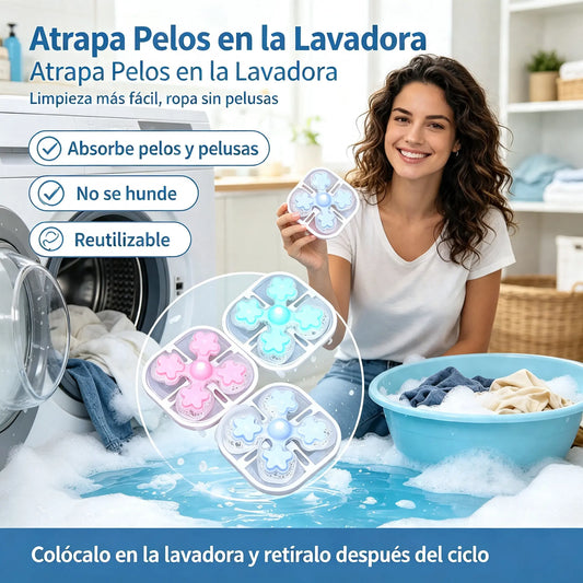 🌀6 piezas 25€✨ Filtro Flotante para Lavadora – Atrapa Pelusas, Cabellos y Pelos de Mascota en Cada Lavado 🧺