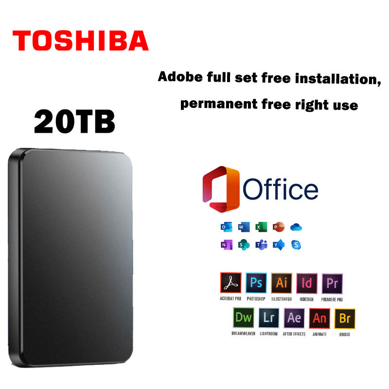 💾Ultra-velká kapacita 20TB mobilní pevný disk + zdarma originální Office + Adobe