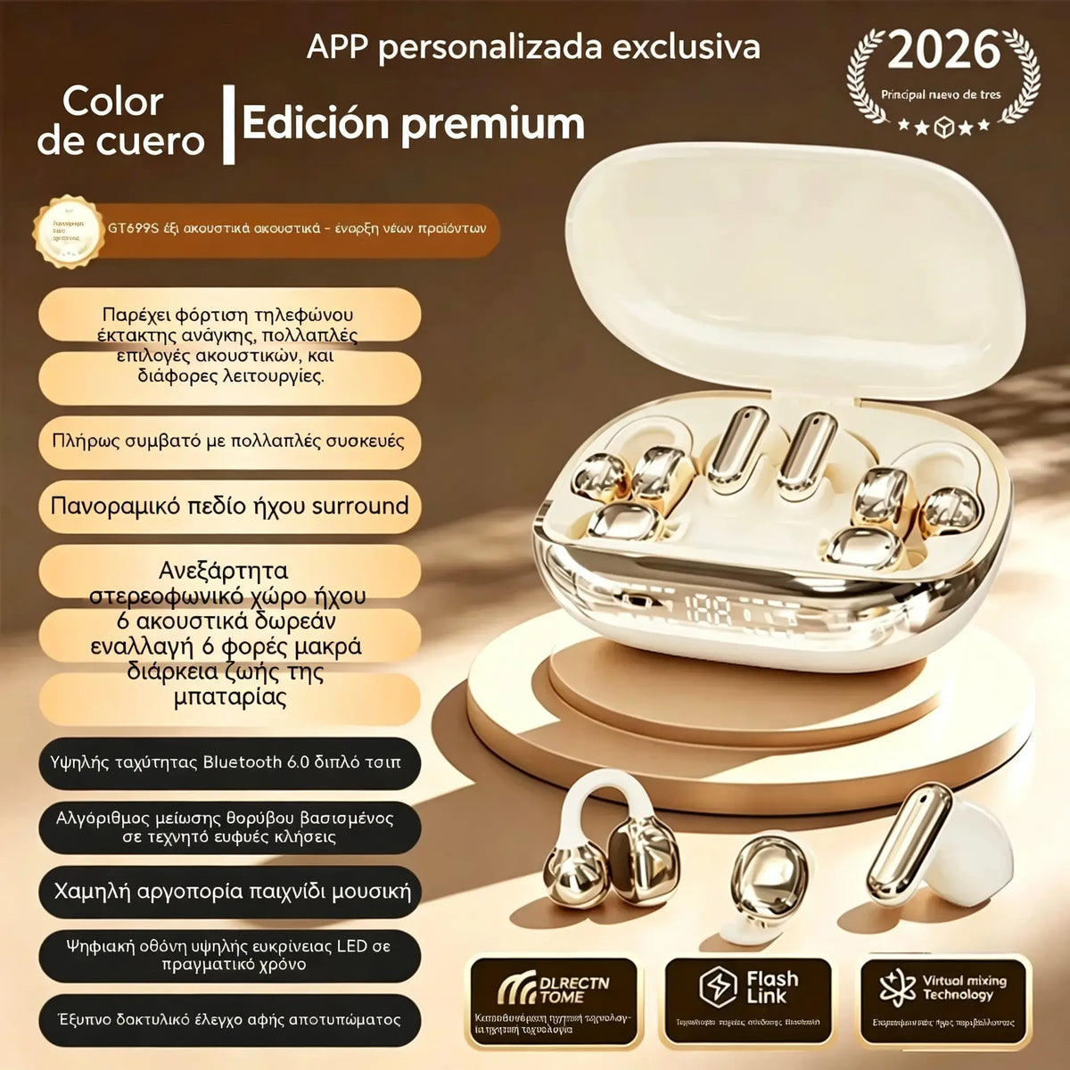 Auriculares inalámbricos GT699S 6 en 1 con múltiples estilos y estuche de emergencia ✨