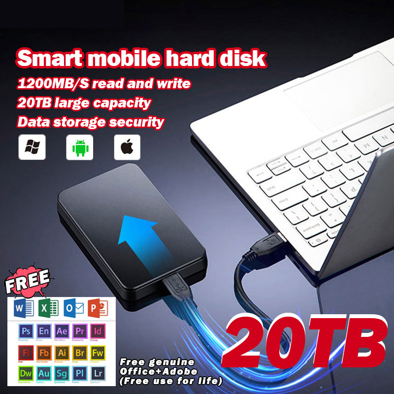 【Promoción del último día 50%OFF】Disco duro móvil de gran capacidad de 20TB + Office original gratis + Adobe_3846881