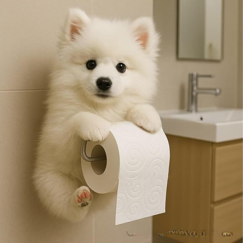 🐕【Žhavý výprodej letošního roku】Držák na toaletní papír s motivem roztomilého štěňátka