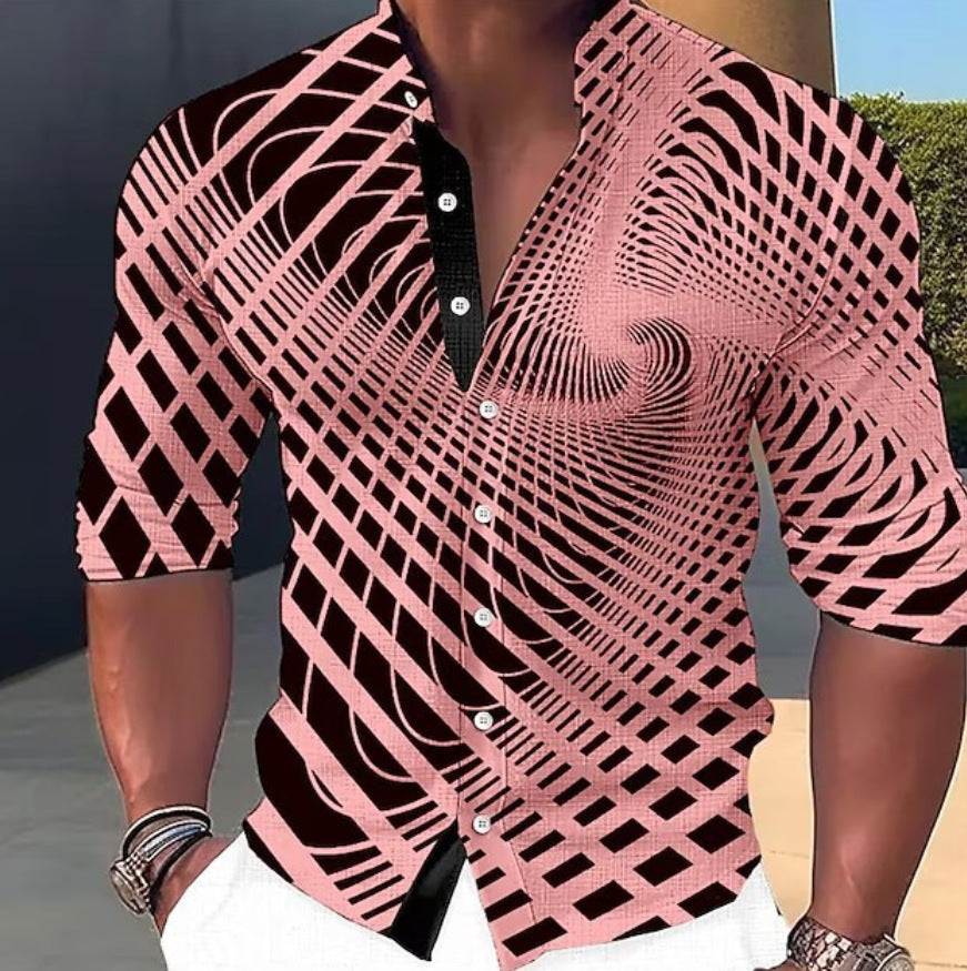 👔【S-6XL】Pánská trendy ležérní košile s dlouhým rukávem s 3D digitálním potiskem