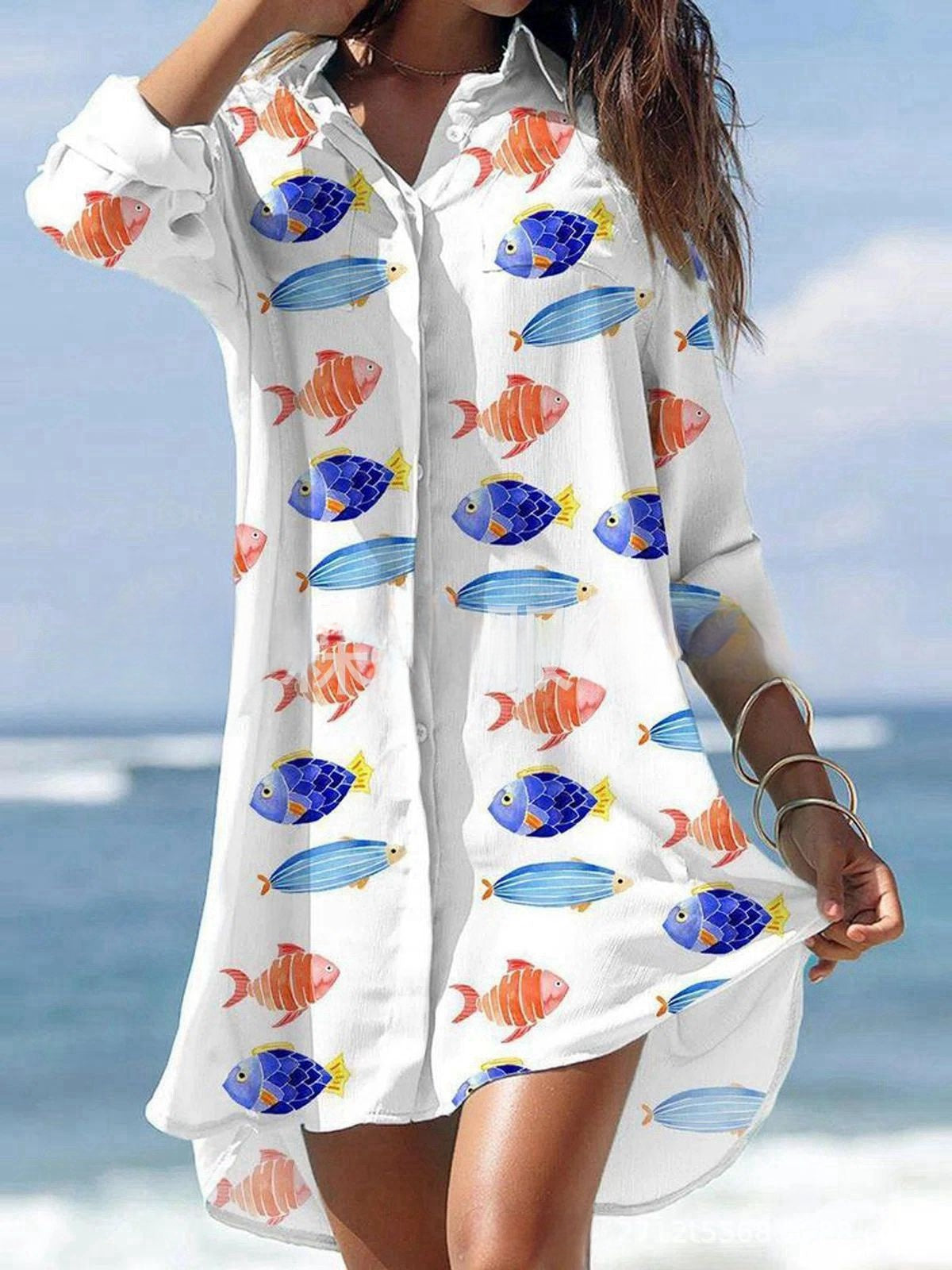 【Časově omezená nabídka】 🌻【S-3XL】 Jarní nové květinové košilové šaty