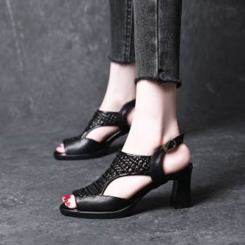 đ„ă35-40ăđĄ2026 Nuevas Sandalias de Verano, TacĂłn Plano, Punta Abierta, Suela Gruesa y TacĂłn Plano, Boca de Pez (Altura del TacĂłn 5/7 cm)