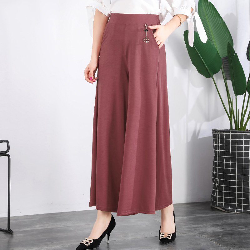❤️【Kupte 1 a získejte 1 zdarma】❤️【M-5XL】 2025 Nové dámské letní kalhoty s širokými nohavičkami, ledové hedvábné, kotníkové