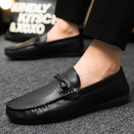🔥🔥🥿 Zapatos casuales de piel de corte bajo para hombre, versátiles y transpirables, con suelas suaves y antideslizantes.