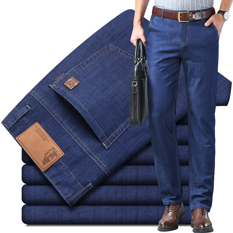 ✨👖 【Biznesowe męskie spodnie – bestseller】Proste, luźne i uniwersalne jeansy męskie w dużych rozmiarach 4288638