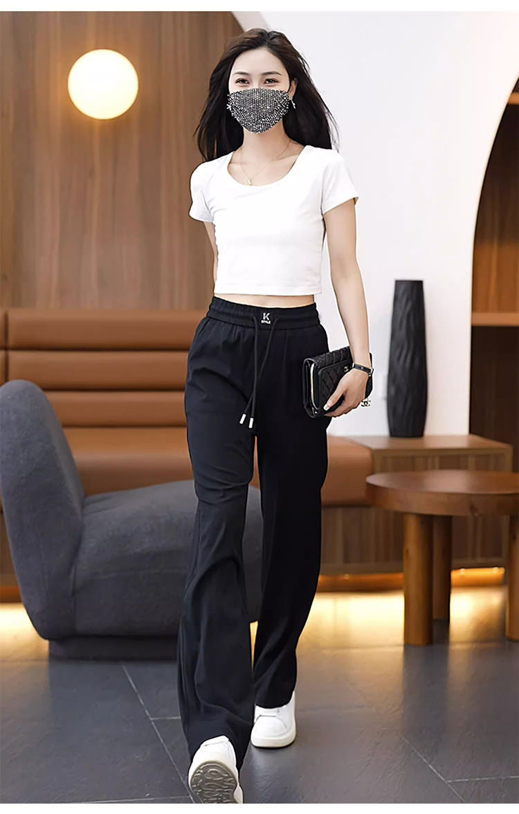 ❤️【S-3XL】 Džíny s vysokým pasem Ice Silk Slim Wide Leg_3994140