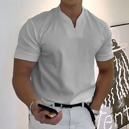 💪👔Polo deportivo para hombre en tallas grandes, de algodón elástico_4247241