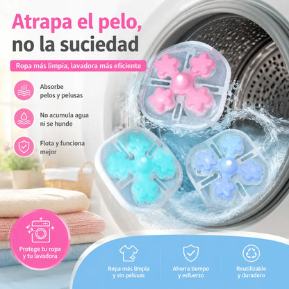 🌀6 piezas 25€✨ Filtro Flotante para Lavadora – Atrapa Pelusas, Cabellos y Pelos de Mascota en Cada Lavado 🧺