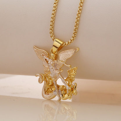 💥Collar de ángel guardián tricolor – Elegante y simbólico – Ideal para uso diario o como regalo – Sutil y significativo ✨💛🪽