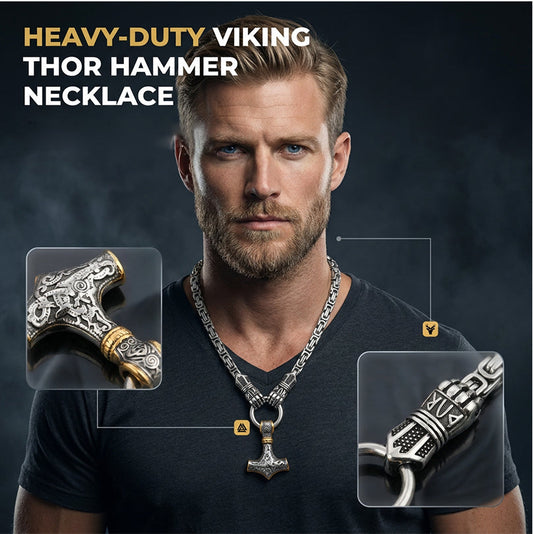 ⚡ 50% de descuento 🔥 Collar con martillo vikingo de Thor