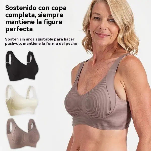 🧊[Paquete de 4] 🍃Sujetador de una pieza sin costuras ni aros para mujer - Transpirable y sin sudor ❤️ [40–95 kg]