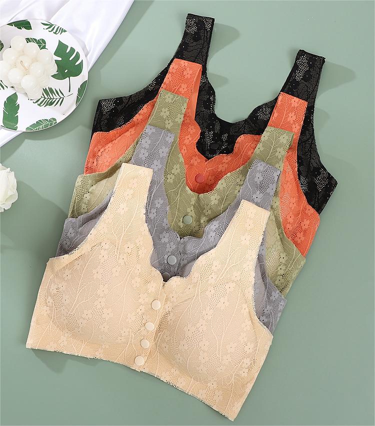 😍【Paquete de 5 Piezas】Sujetador Inalámbrico para Mujer con Botón Frontal ❤️【40-100kg】_4203876