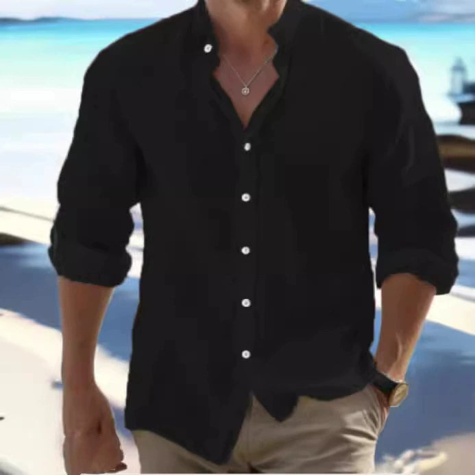 🔥【M–5XL】Camisa de hombre transpirable de algodón y lino: cómoda, ligera y de corte holgado. 4290451