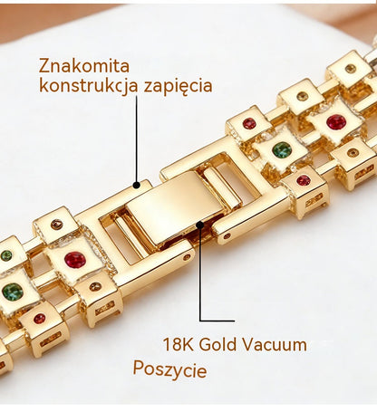✨Bransoletka w stylu boho z kolorową, geometryczną cyrkonią sześcienną