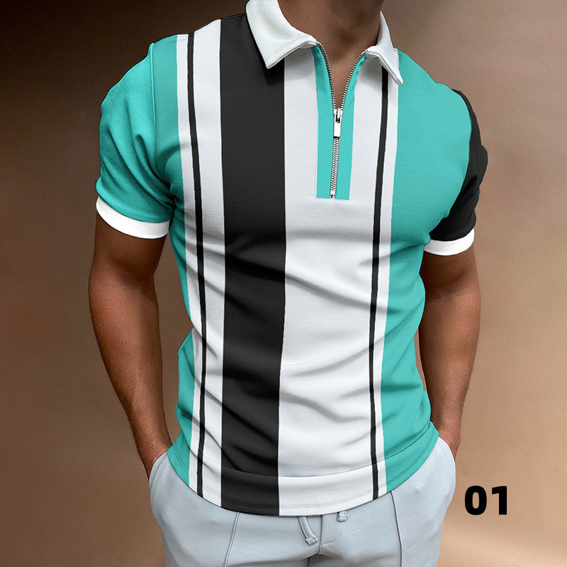  🔥👕【S-5XL】Pánská nová módní sportovní polokošile na zip.